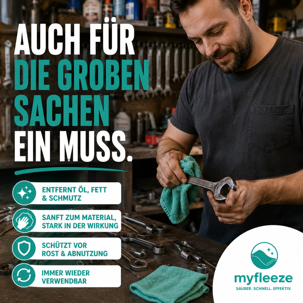 Myfleeze Trockentuch ☁️ Streifenfreier Glanz in nur einem Wisch