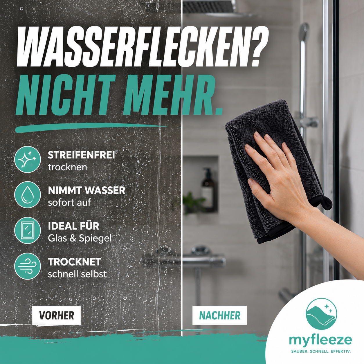 Myfleeze Trockentuch ☁️  Streifenfreier Glanz in nur einem Wisch