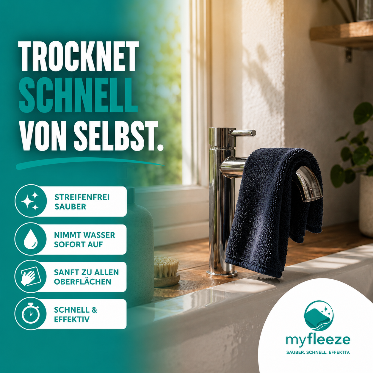 Myfleeze Trockentuch ☁️  Streifenfreier Glanz in nur einem Wisch