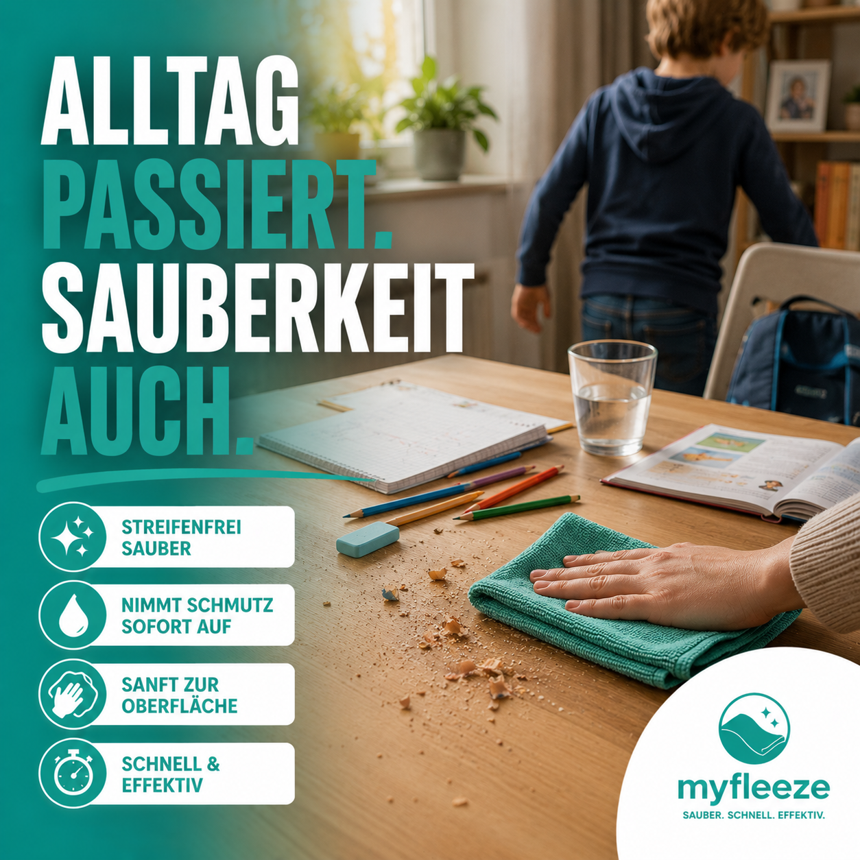 Myfleeze Trockentuch ☁️  Streifenfreier Glanz in nur einem Wisch